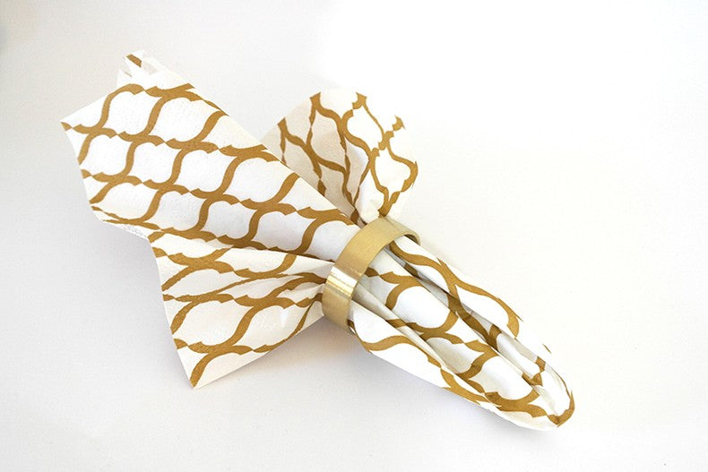 Servettringar Guld 6p