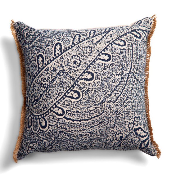 Kuddfodral paisley blå