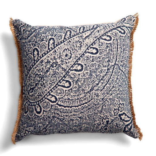 Kuddfodral paisley blå