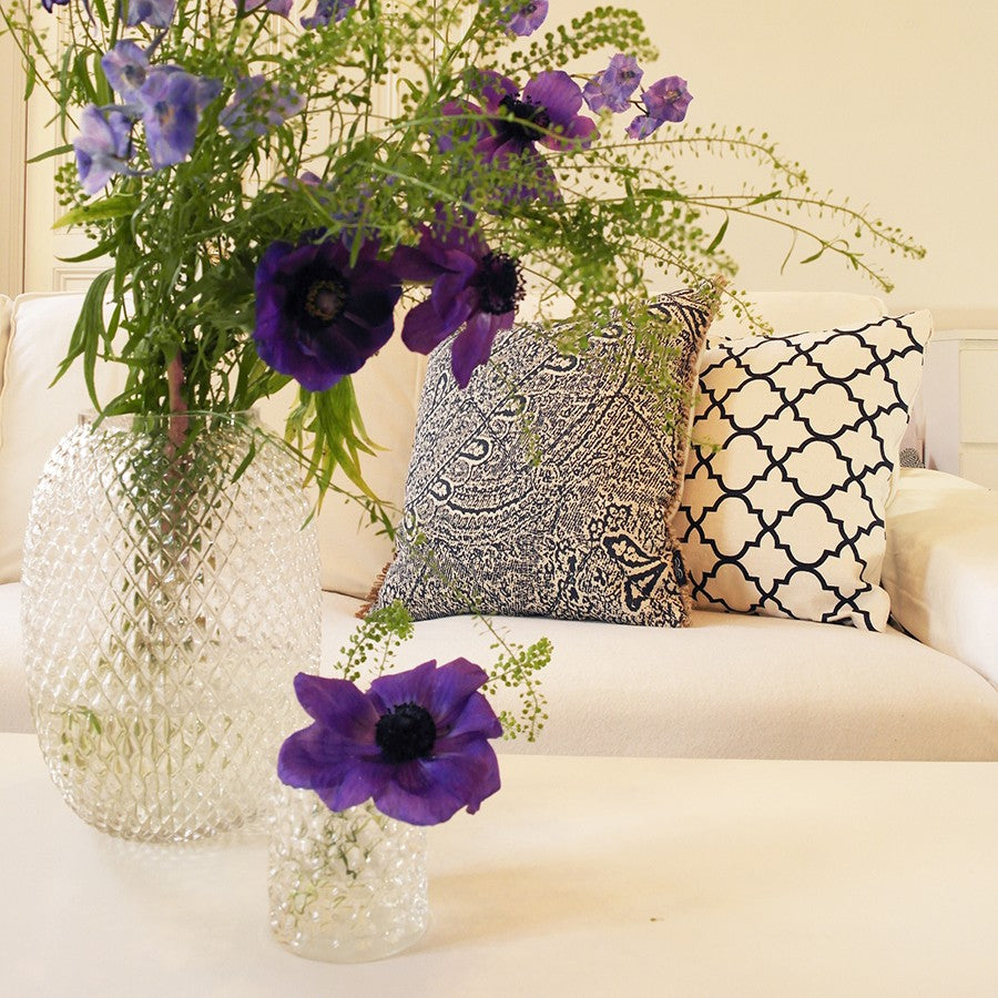 Kuddfodral paisley blå